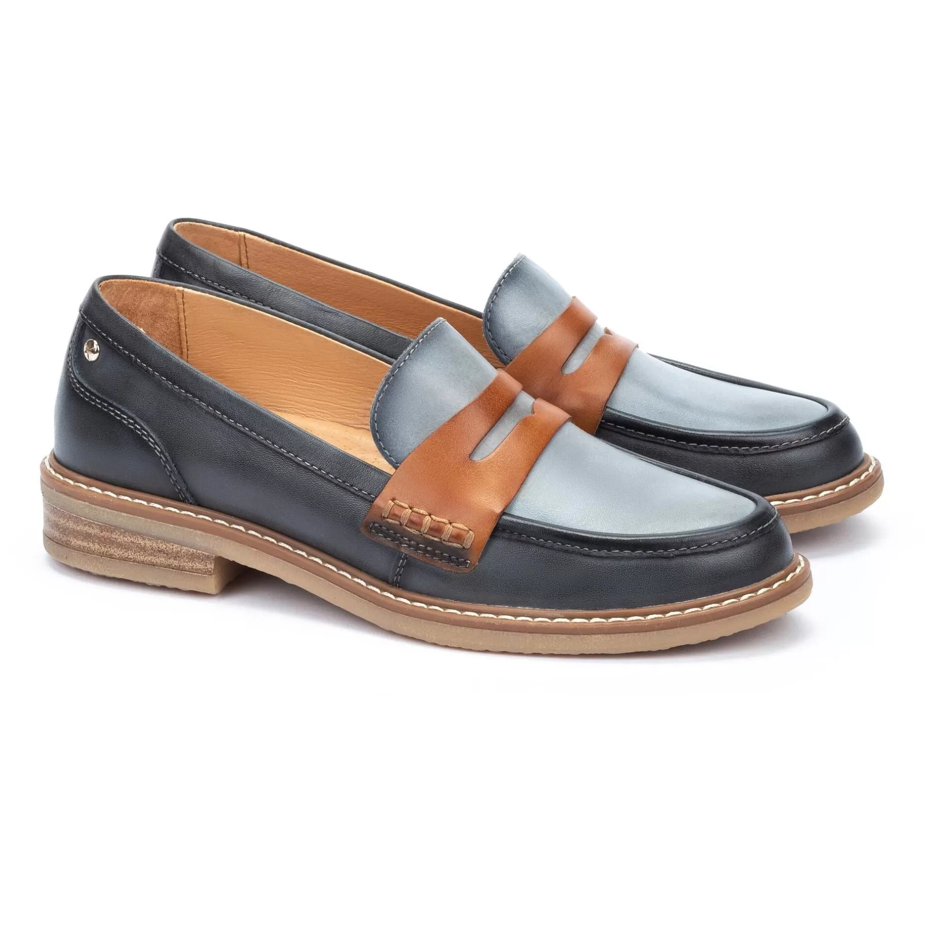 Mocasines*Pikolinos Aldaya | Mocasin De Senora Bicolor Con Antifaz