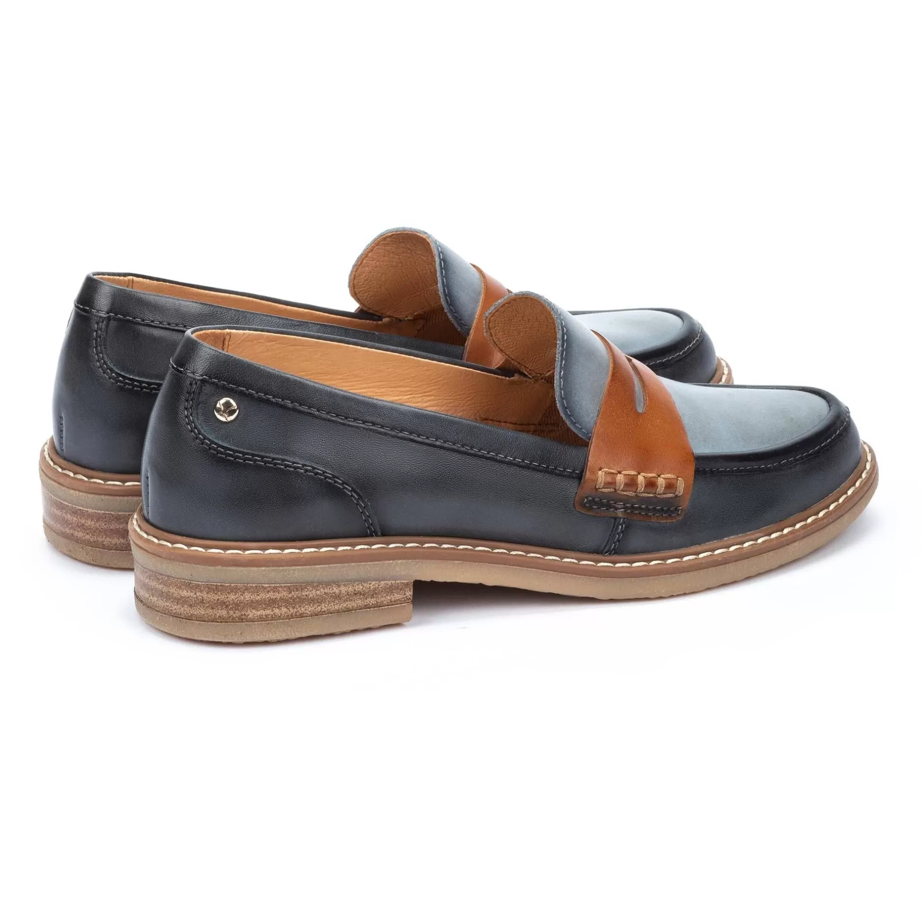 Mocasines*Pikolinos Aldaya | Mocasin De Senora Bicolor Con Antifaz