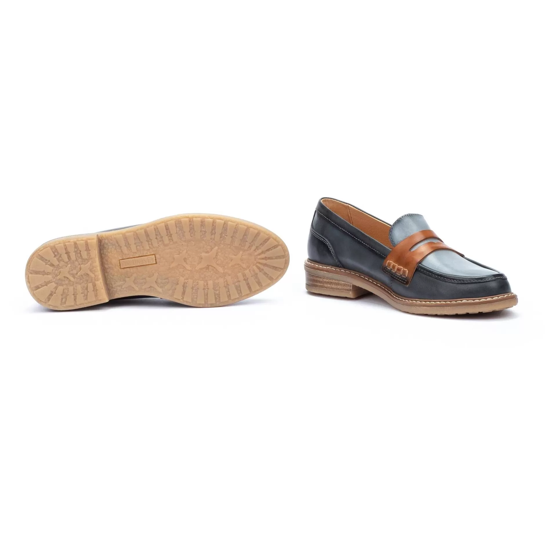 Mocasines*Pikolinos Aldaya | Mocasin De Senora Bicolor Con Antifaz