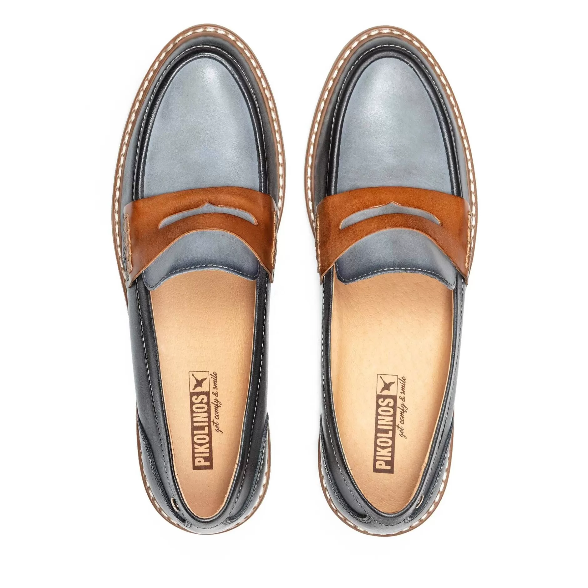 Mocasines*Pikolinos Aldaya | Mocasin De Senora Bicolor Con Antifaz