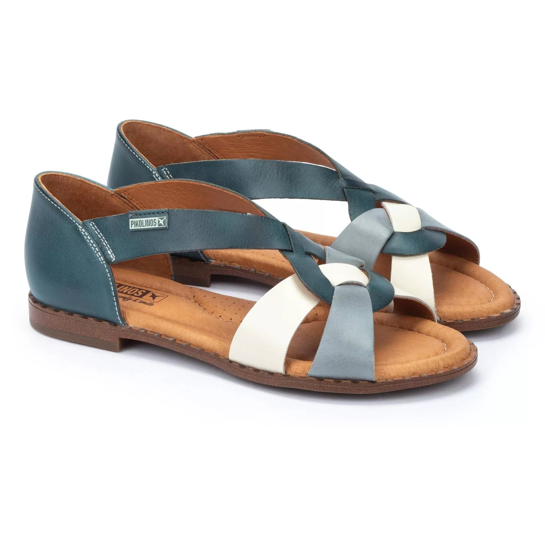 Sandalias*Pikolinos Algar | Sandalia Plana De Mujer Bicolor