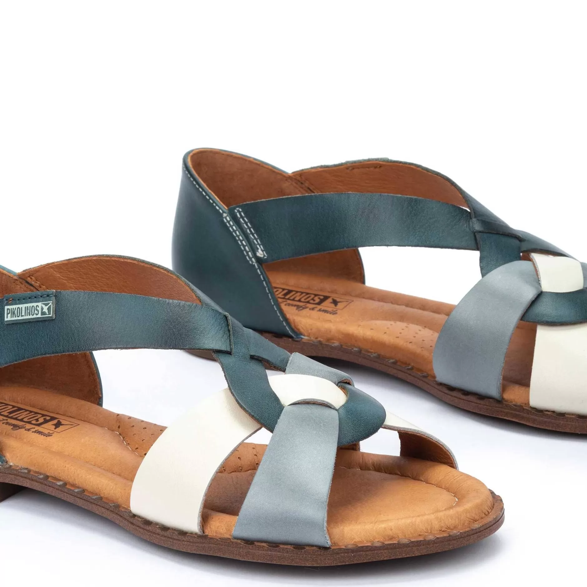 Sandalias*Pikolinos Algar | Sandalia Plana De Mujer Bicolor
