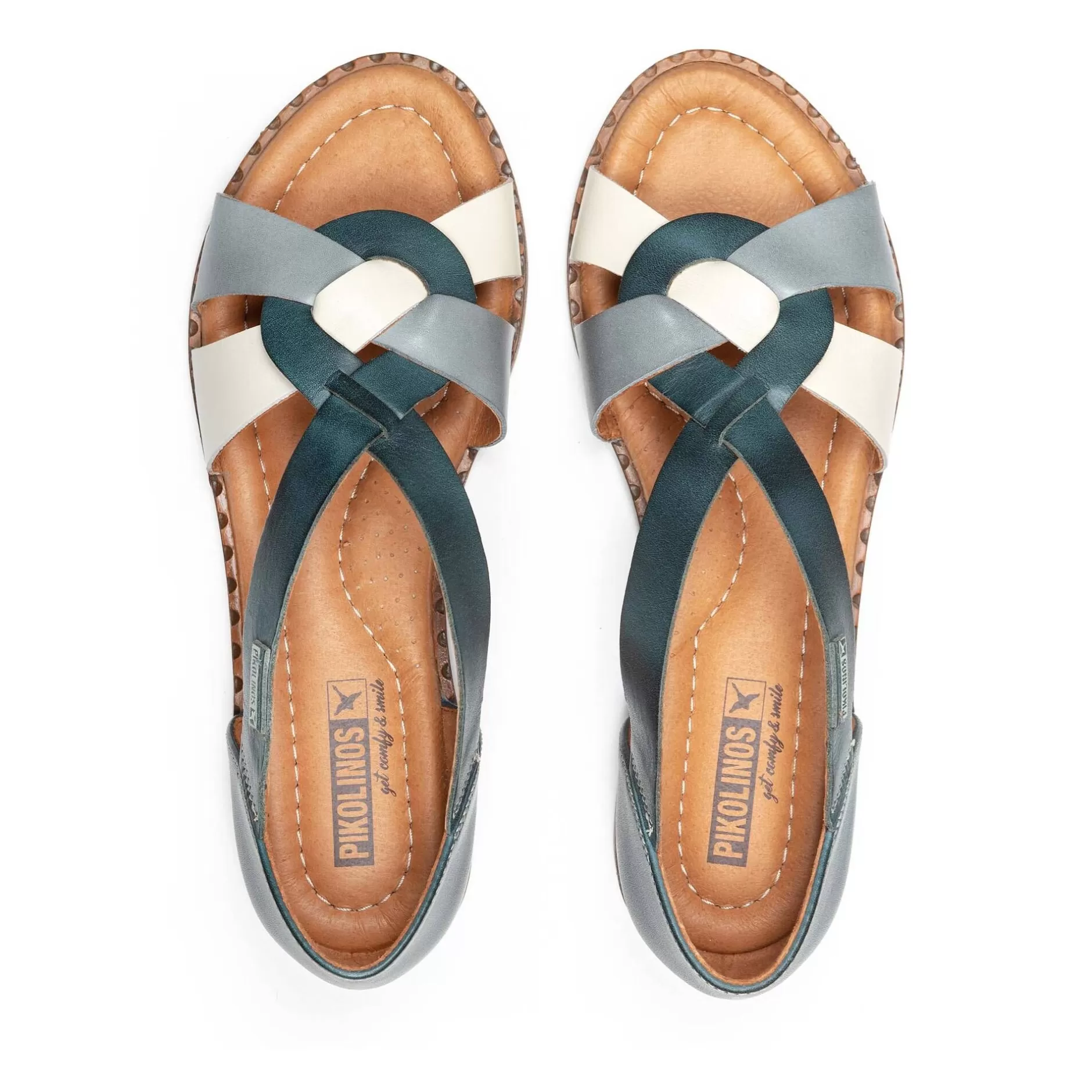 Sandalias*Pikolinos Algar | Sandalia Plana De Mujer Bicolor