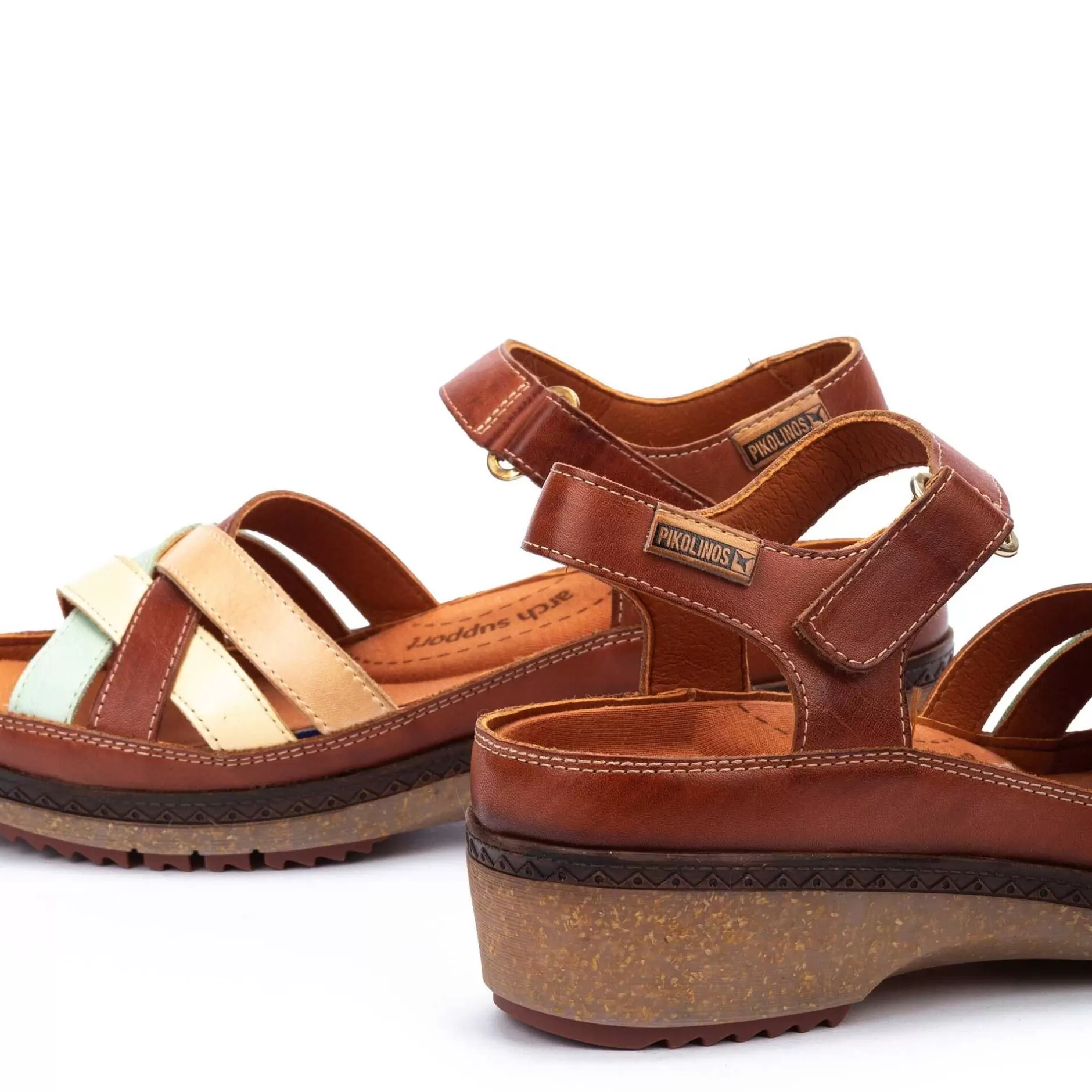 Cuñas Y Plataformas*Pikolinos Granada | Sandalias De Mujer Con Tiras Multicolor