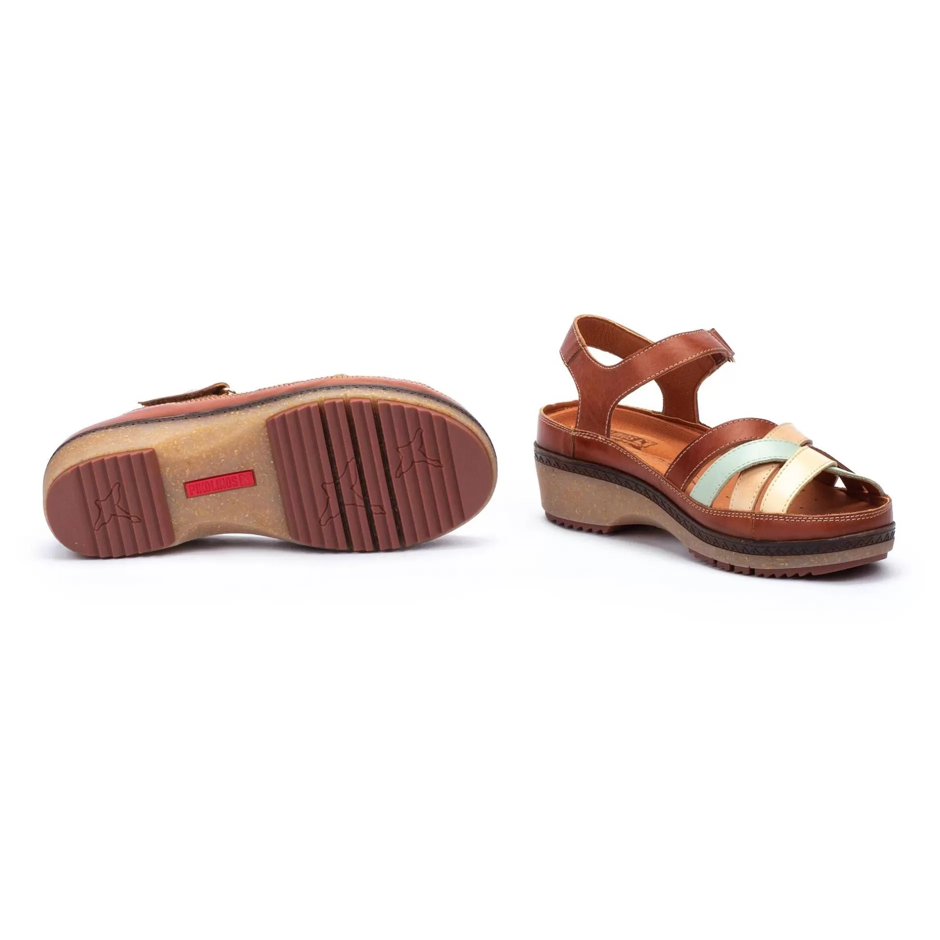 Cuñas Y Plataformas*Pikolinos Granada | Sandalias De Mujer Con Tiras Multicolor