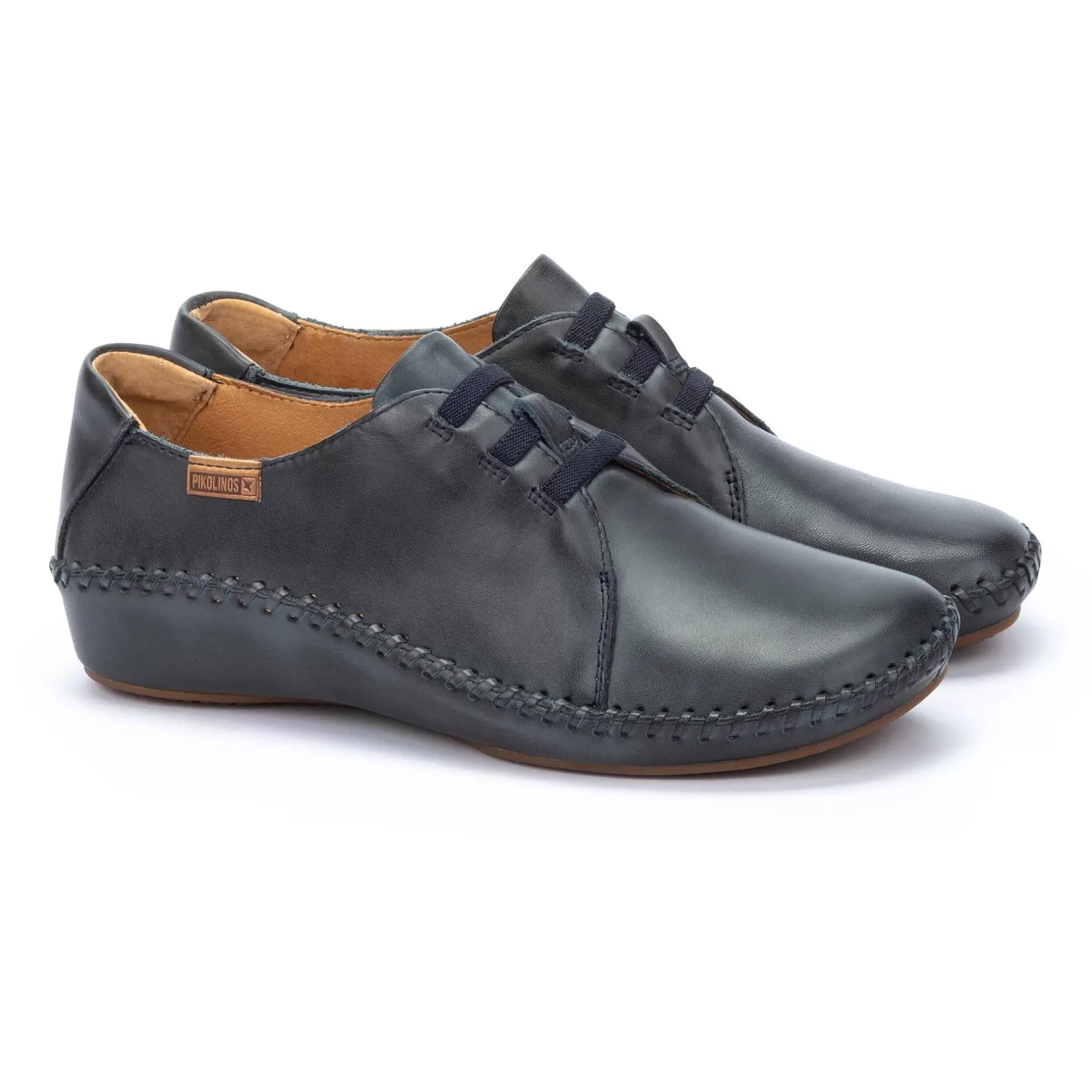 Zapatos Planos*Pikolinos P. Vallarta | Blucher De Piel Con Cordones Elasticos Y Cuna