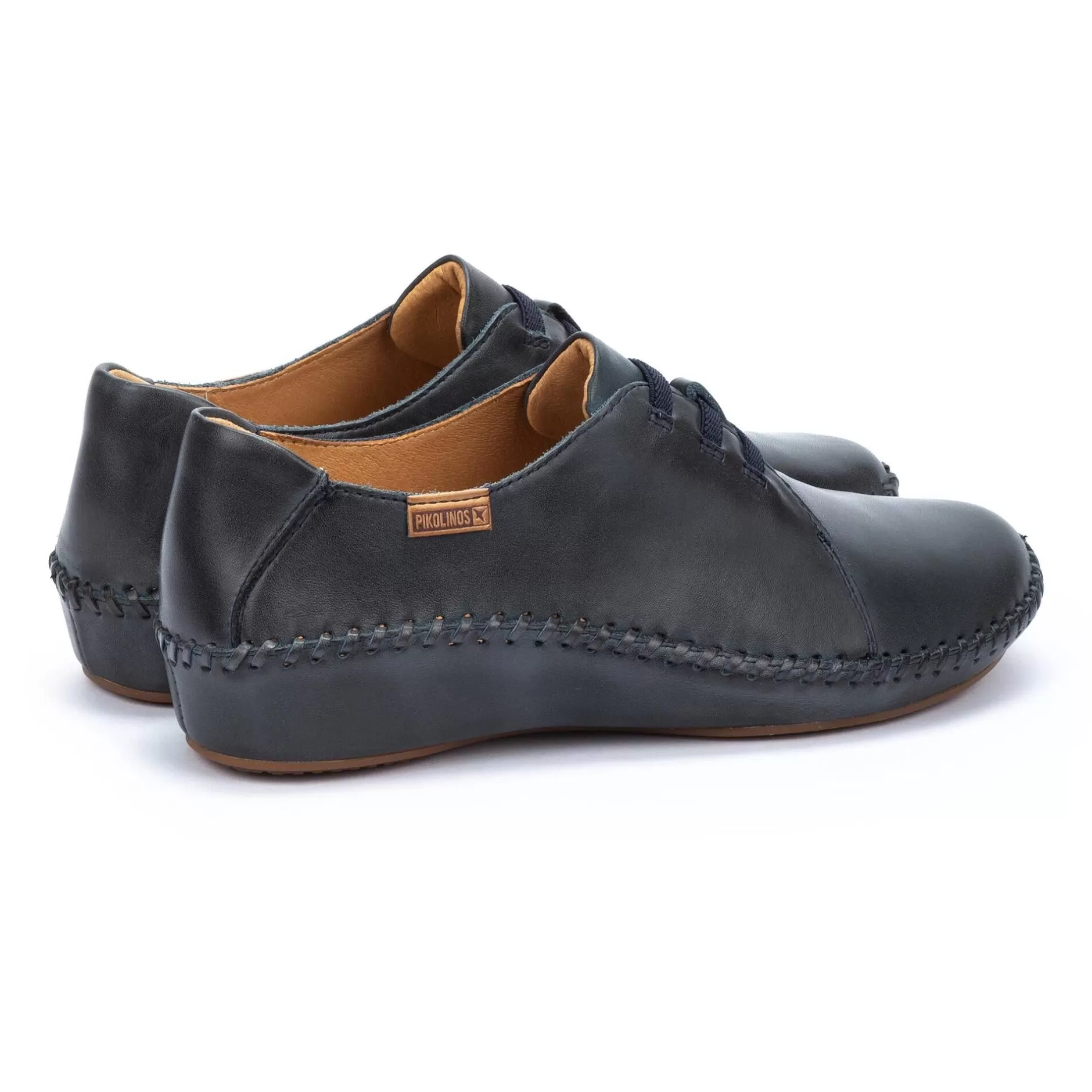 Zapatos Planos*Pikolinos P. Vallarta | Blucher De Piel Con Cordones Elasticos Y Cuna