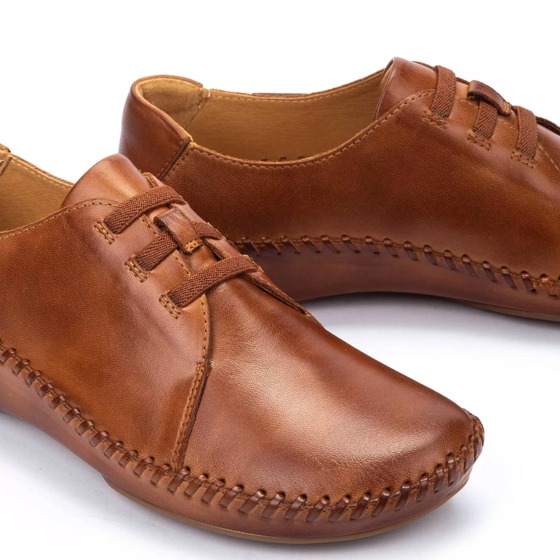 Zapatos Planos*Pikolinos P. Vallarta | Blucher De Piel Con Cordones Elasticos Y Cuna