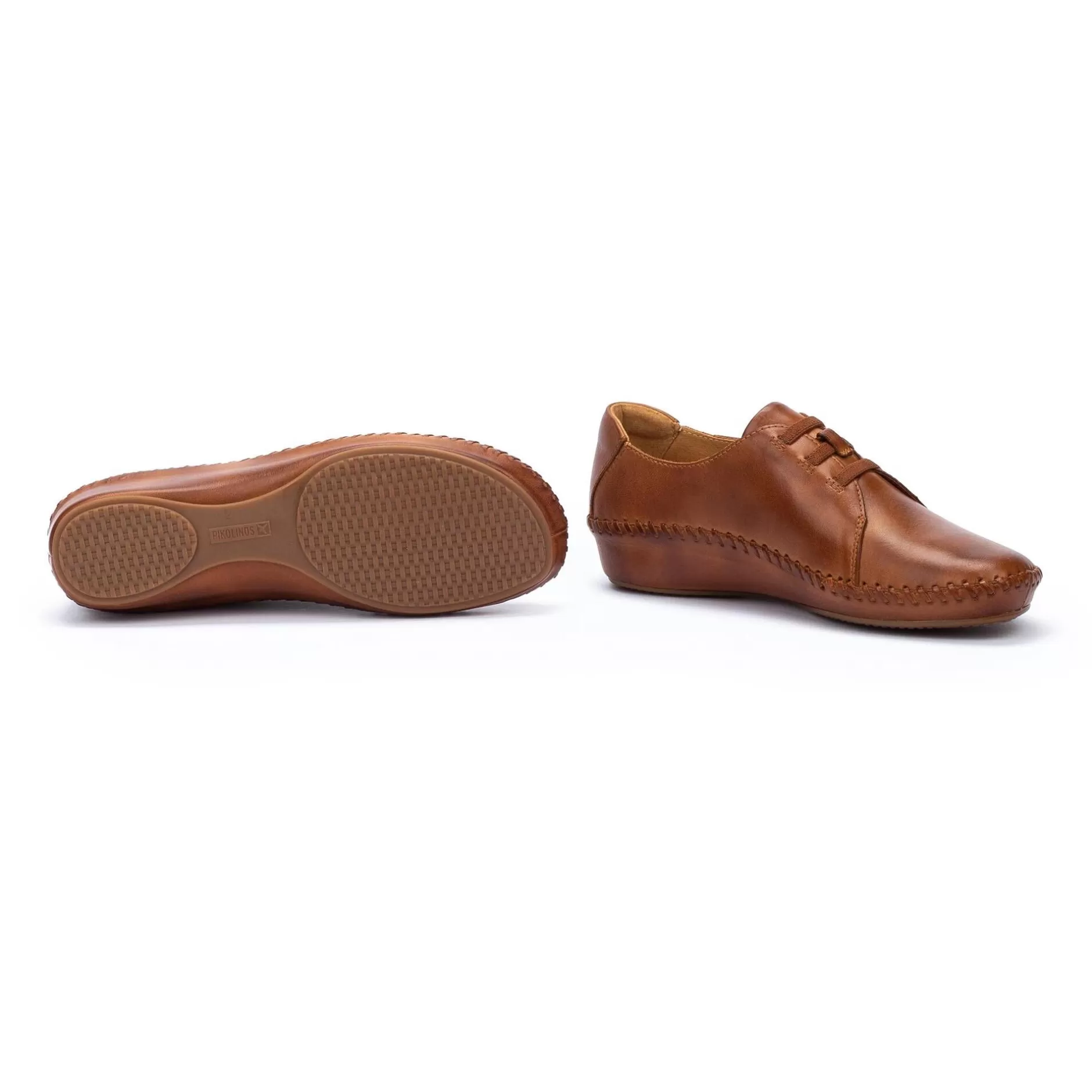 Zapatos Planos*Pikolinos P. Vallarta | Blucher De Piel Con Cordones Elasticos Y Cuna