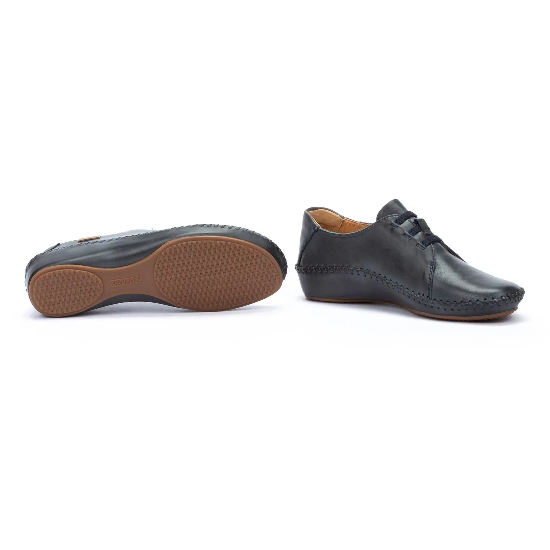 Zapatos Planos*Pikolinos P. Vallarta | Blucher De Piel Con Cordones Elasticos Y Cuna