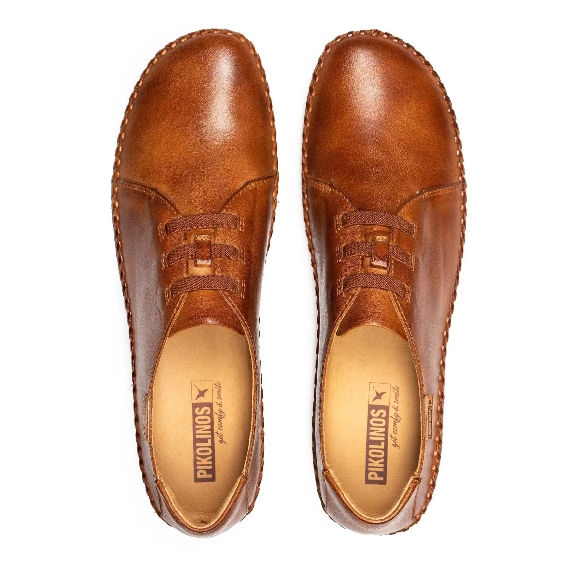 Zapatos Planos*Pikolinos P. Vallarta | Blucher De Piel Con Cordones Elasticos Y Cuna