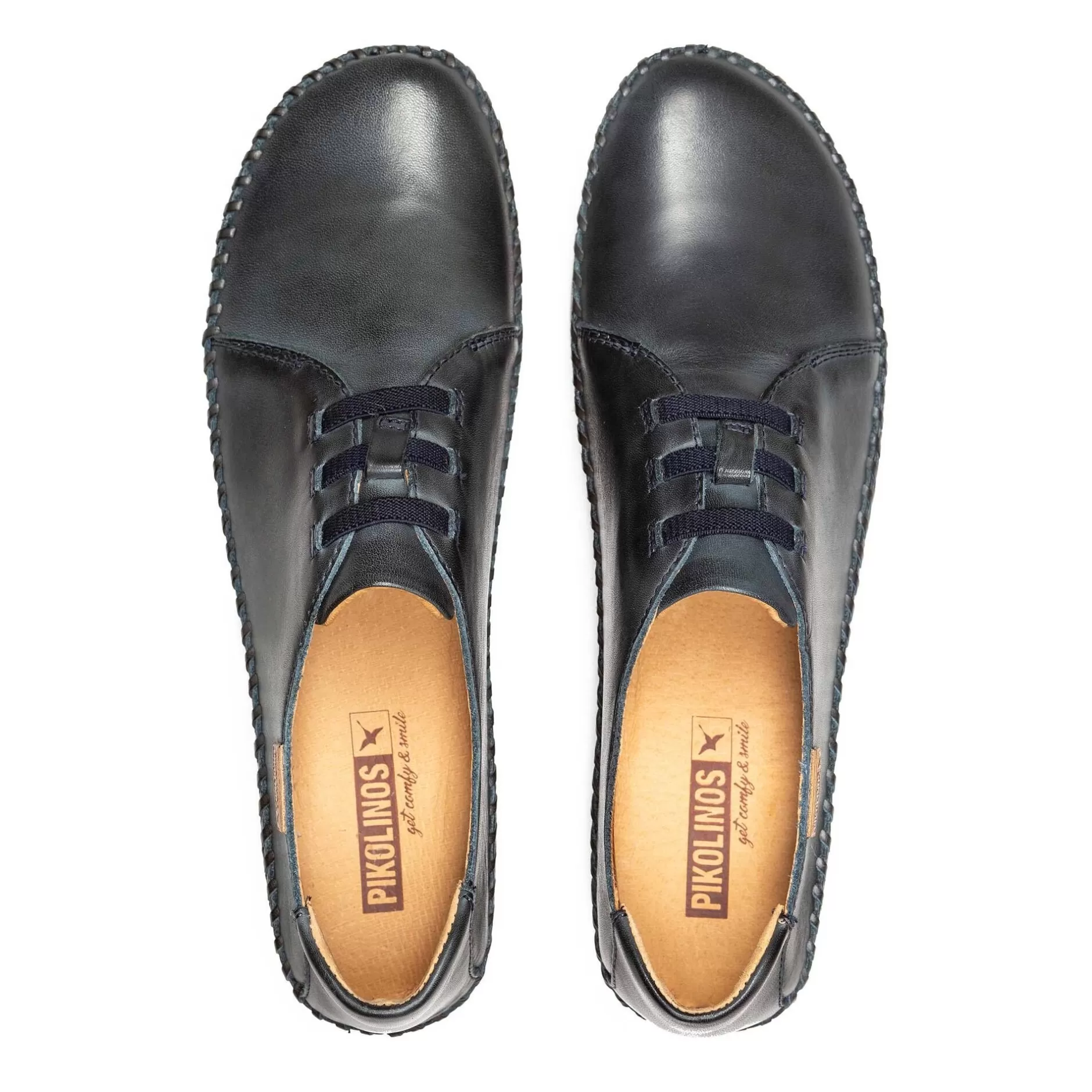 Zapatos Planos*Pikolinos P. Vallarta | Blucher De Piel Con Cordones Elasticos Y Cuna
