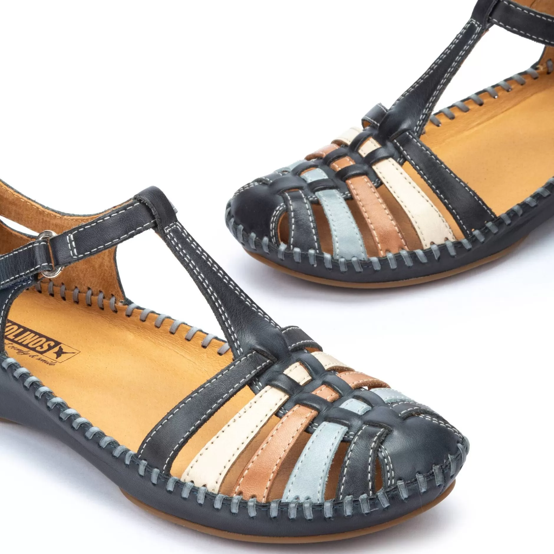 Cuñas Y Plataformas*Pikolinos P. Vallarta | Sandalias De Mujer Multicolor Con Cuna