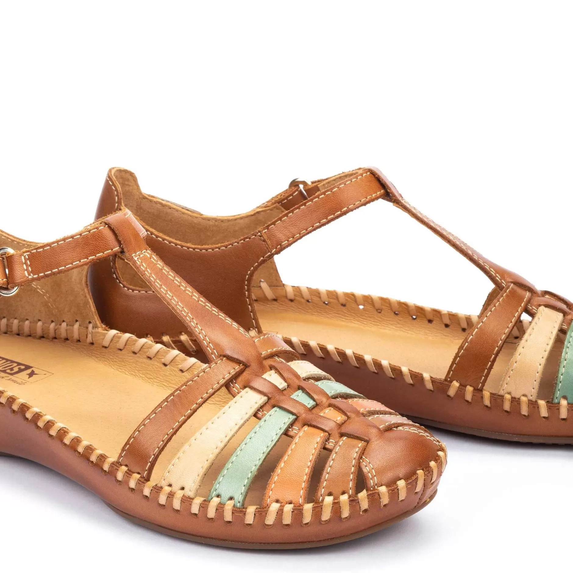 Cuñas Y Plataformas*Pikolinos P. Vallarta | Sandalias De Mujer Multicolor Con Cuna