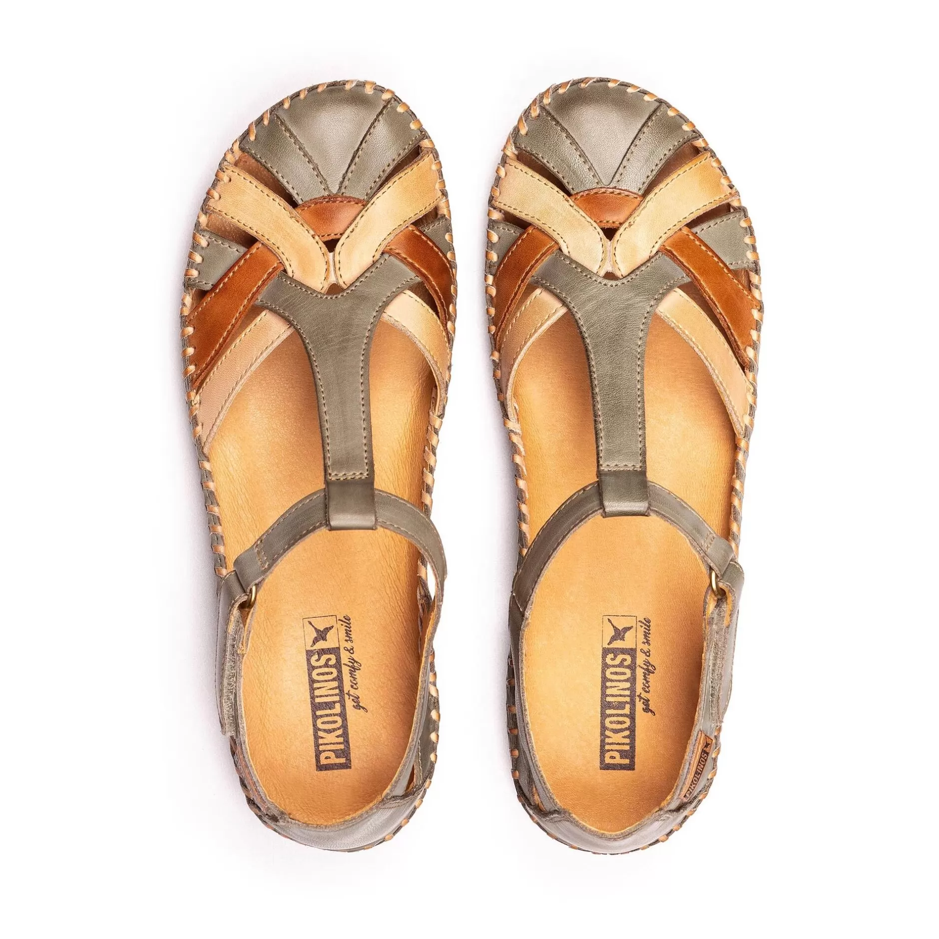 Cuñas Y Plataformas*Pikolinos P. Vallarta | Sandalias De Mujer Multicolor Con Cuna