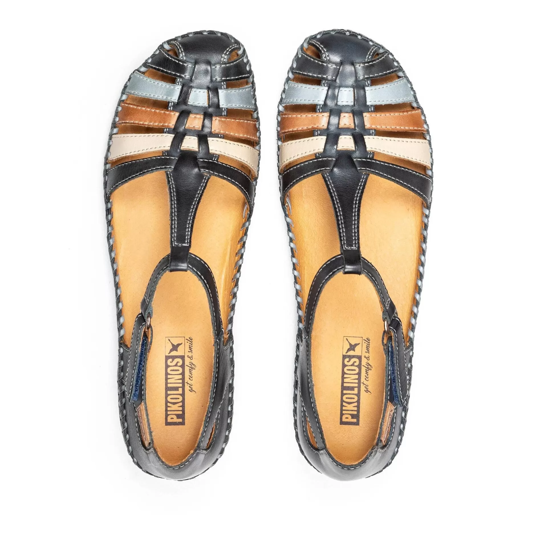 Cuñas Y Plataformas*Pikolinos P. Vallarta | Sandalias De Mujer Multicolor Con Cuna